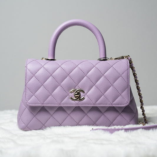 Chanel Flapbag with Handle in Vea/Violet