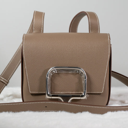 Hermes Della Cavalleria Mini Epsom Calfskin 18 Etoupe